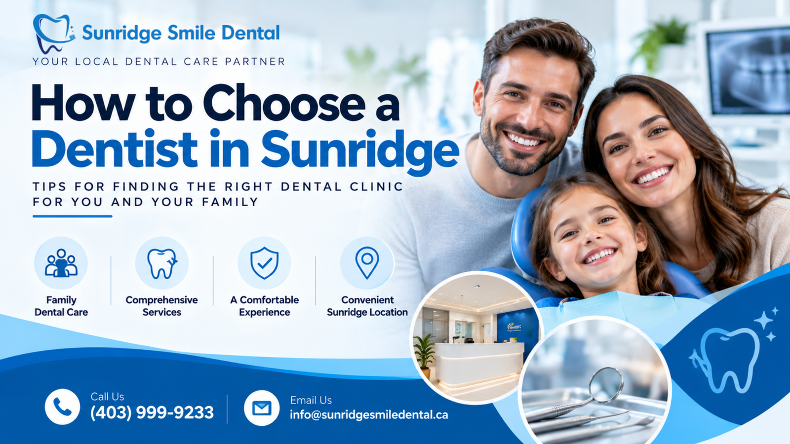 Looking for a dentist in Sunridge? Learn what to consider when choosing a dental clinic for preventive, family, cosmetic and emergency care.